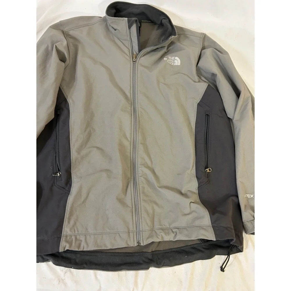 The North Face Apex Jacket Mens Softshell Grey Stretch Nylon Sz XXL